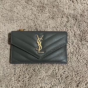 YSL Card Holder with Zip Pouch